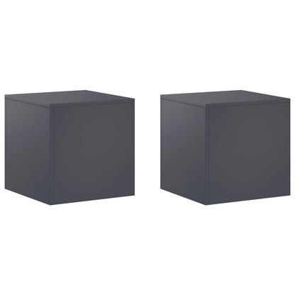 Plant Stand 2 pcs 24 x 24 x 35 cm Steel Anthracite 2x (40 x 40 x 40 cm)