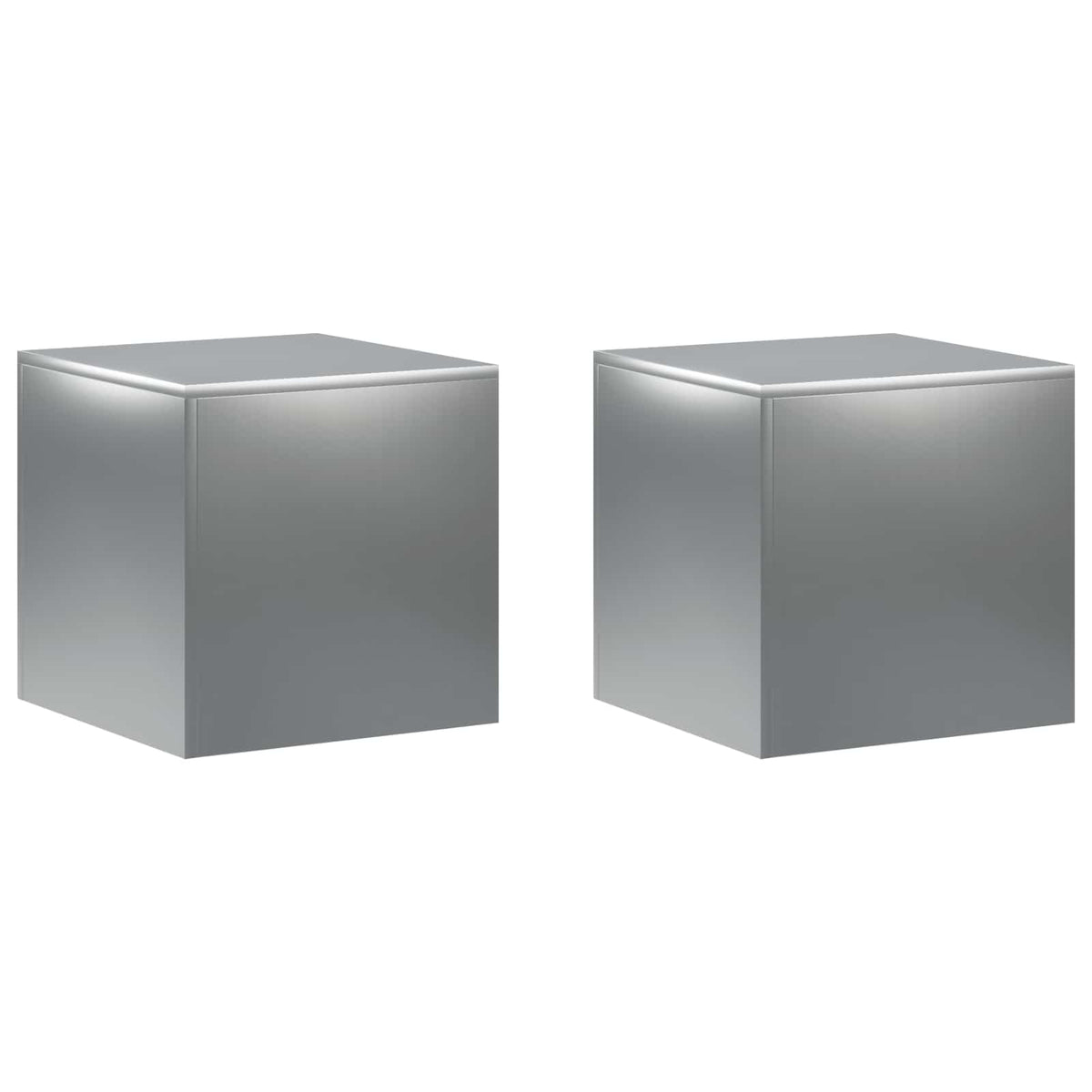 vidaXL Plant Stand 2 pcs Silver 40 x 40 x 40 cm Stainless Steel 2