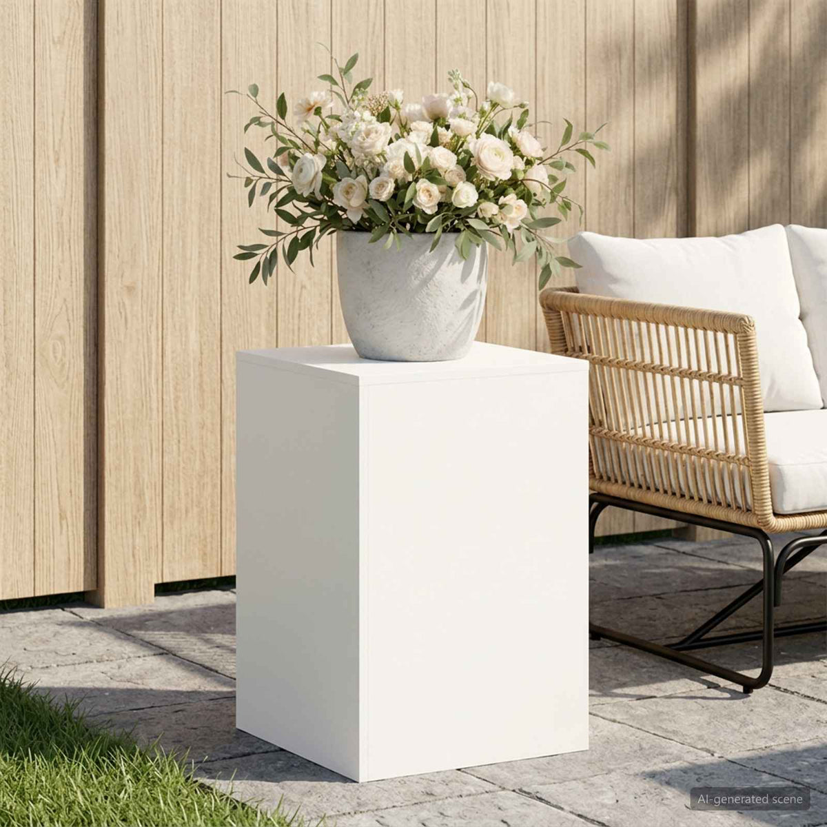 vidaXL Plant Stand White 40 x 40 x 60 cm Steel 1