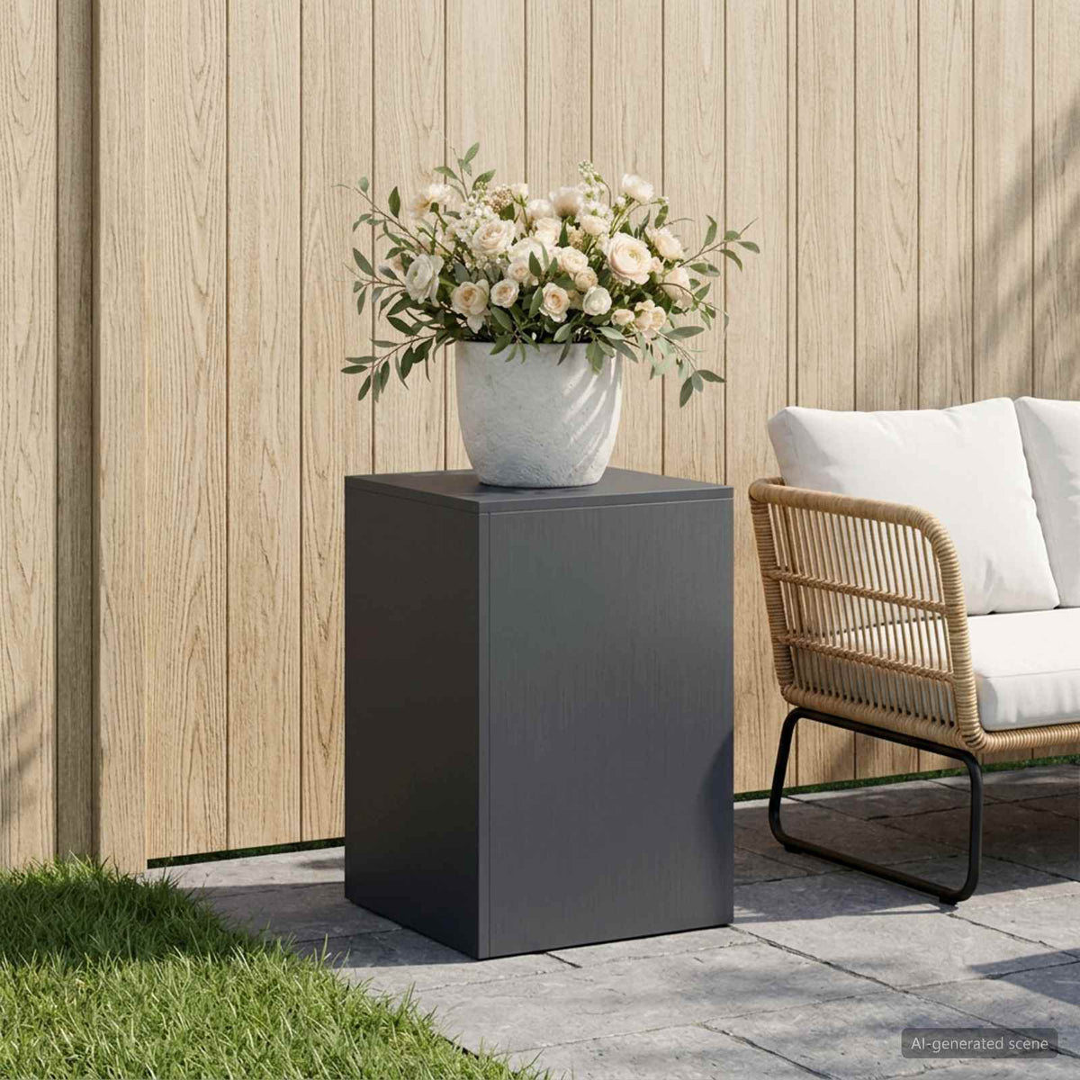 vidaXL Plant Stand Anthracite 40 x 40 x 60 cm Stainless Steel 1