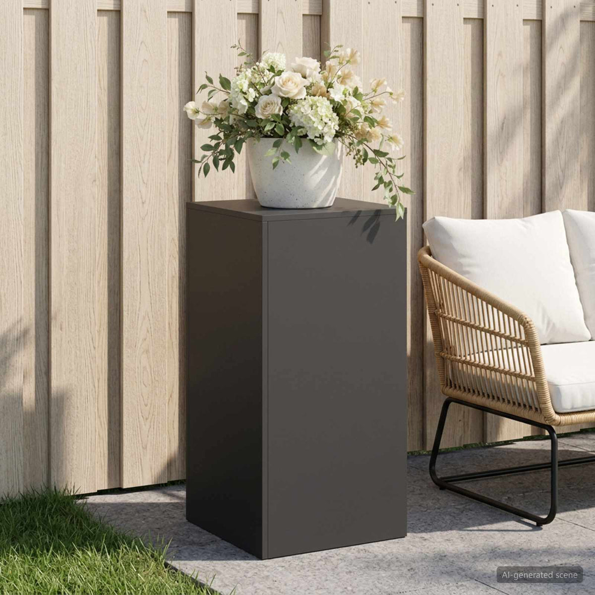 vidaXL Plant Stand Black 40 x 40 x 80 cm Steel 1