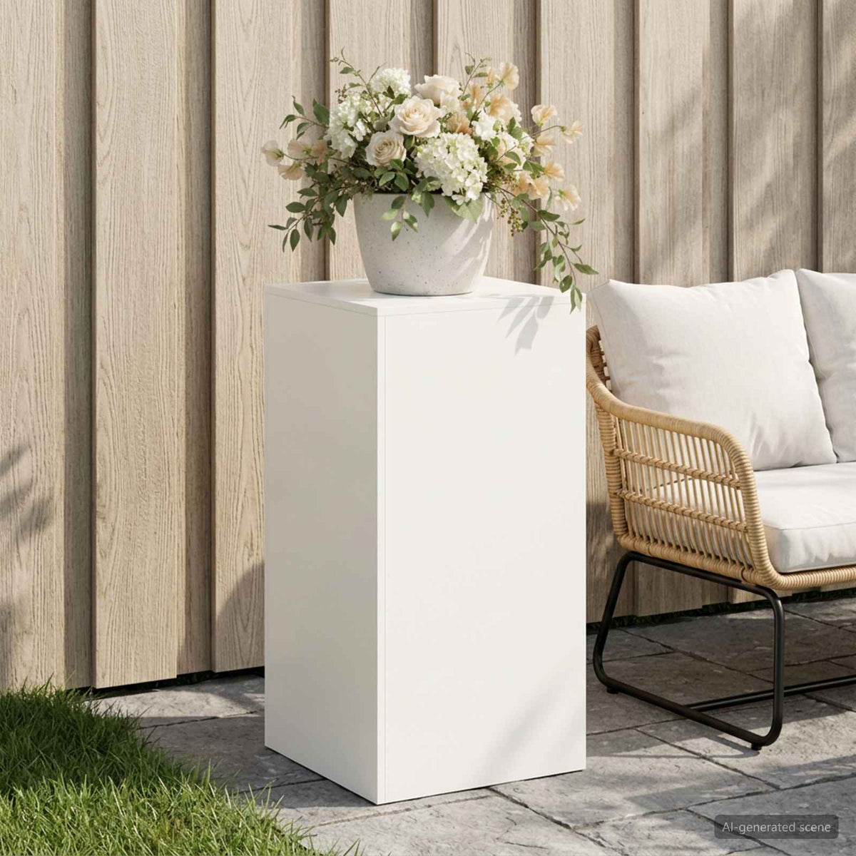Plant Stand 30 x 30 x 40 cm Steel White 1x (40 x 40 x 80 cm)