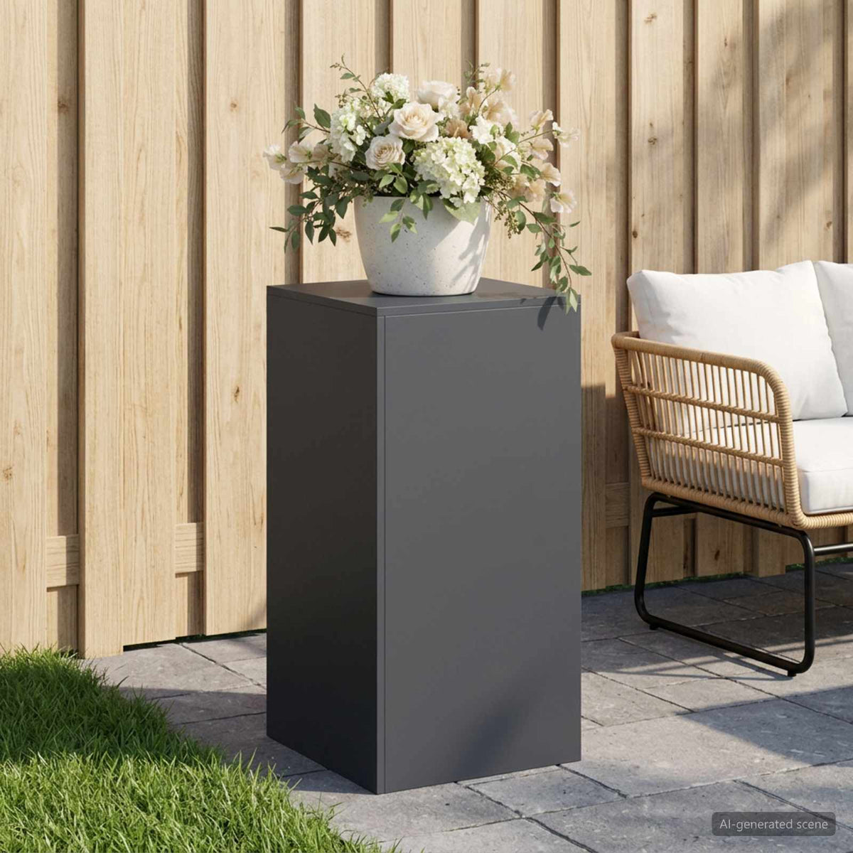 vidaXL Plant Stand Anthracite 40 x 40 x 80 cm Stainless Steel 1