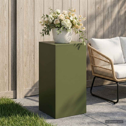 vidaXL Plant Stand Olive Green 40 x 40 x 80 cm Weathering Steel 1