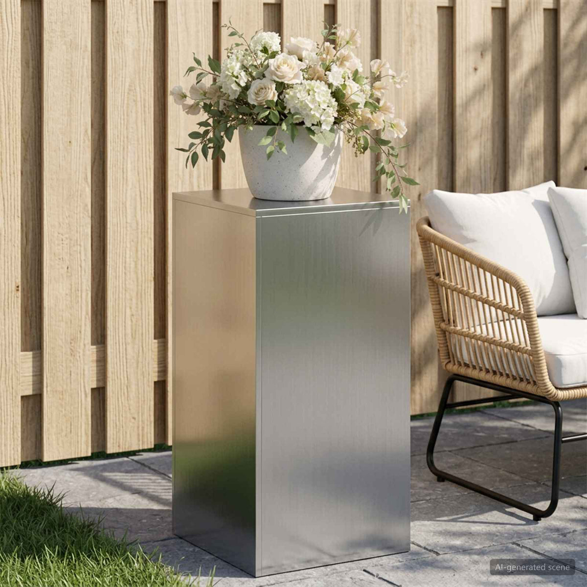vidaXL Plant Stand Silver 40 x 40 x 80 cm Steel 1