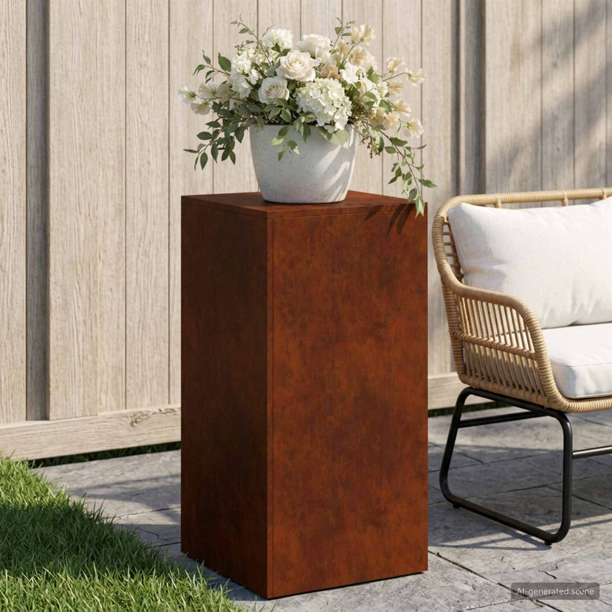 vidaXL Plant Stand Rusty 40 x 40 x 80 cm Weathering Steel 1