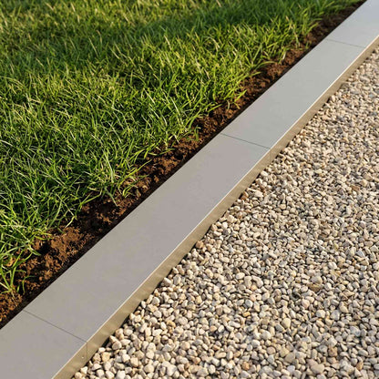 vidaXL Garden Cover Profile 2 pcs 100 x 20 x 5 cm Stainless Steel 1