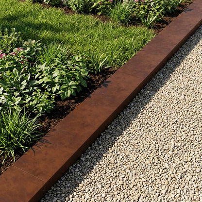 Garden Cover Profile 100 x 20 x 5 cm Steel 10 pcs Weathering steel