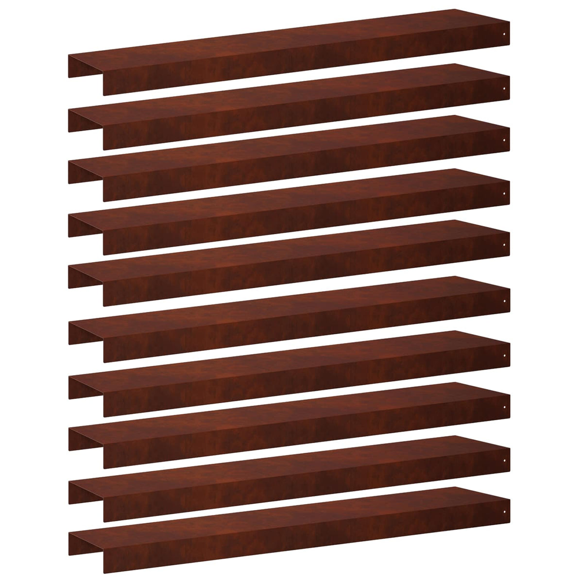Garden Cover Profile 100 x 20 x 5 cm Steel 10 pcs Weathering steel