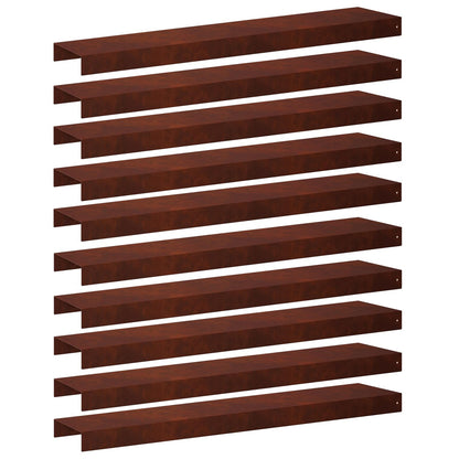 Garden Cover Profile 100 x 20 x 5 cm Steel 10 pcs Weathering steel