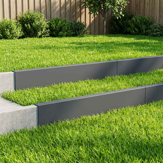 Garden Cover Profile 100 x 5 x 15 cm Steel 10 pcs Anthracite