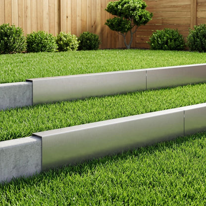 Garden Cover Profile 100 x 5 x 15 cm Steel 10 pcs Stainless steel