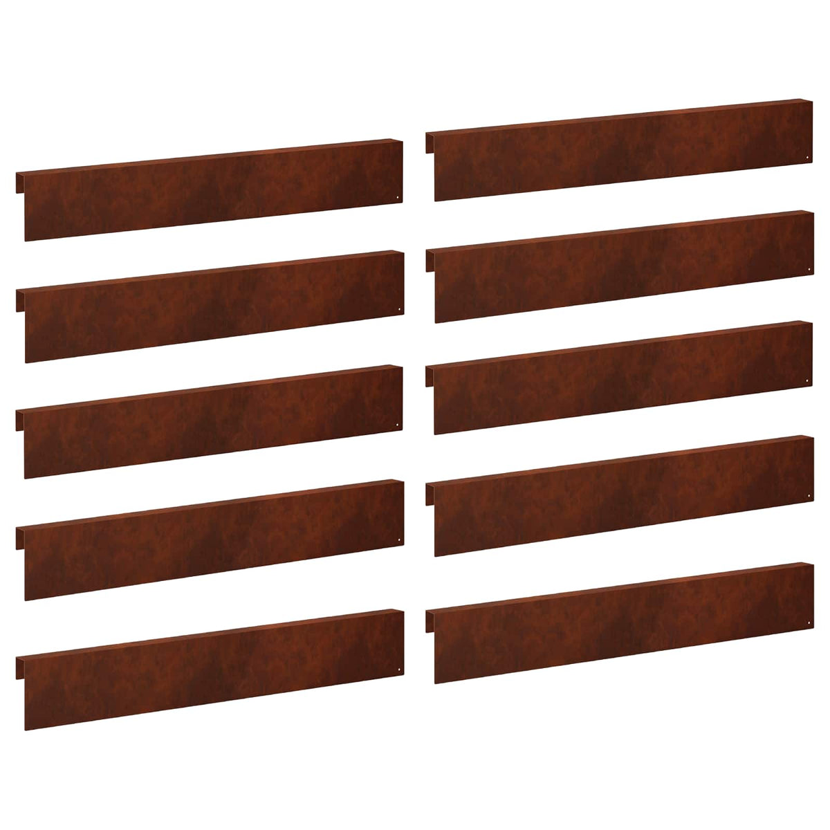 Garden Cover Profile 100 x 5 x 15 cm Steel 10 pcs Weathering steel