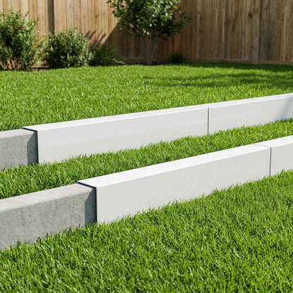 Garden Cover Profile 100 x 6 x 15 cm Steel 10 pcs White