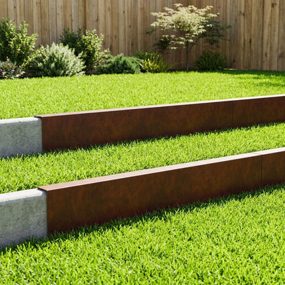 Garden Cover Profile 100 x 6 x 15 cm Steel 10 pcs Weathering steel