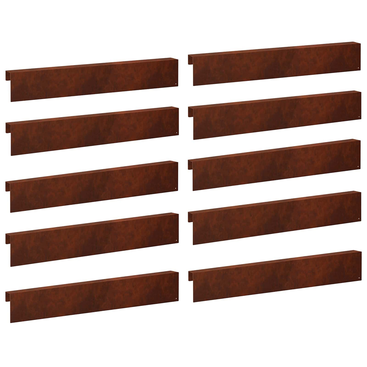 Garden Cover Profile 100 x 6 x 15 cm Steel 10 pcs Weathering steel