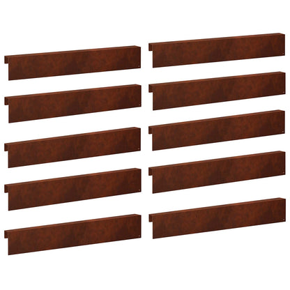 Garden Cover Profile 100 x 6 x 15 cm Steel 10 pcs Weathering steel