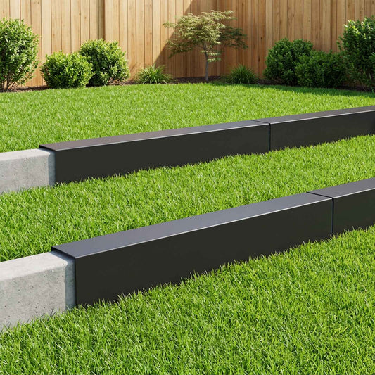Garden Cover Profile 100 x 20 x 15 cm Steel 10 pcs Black
