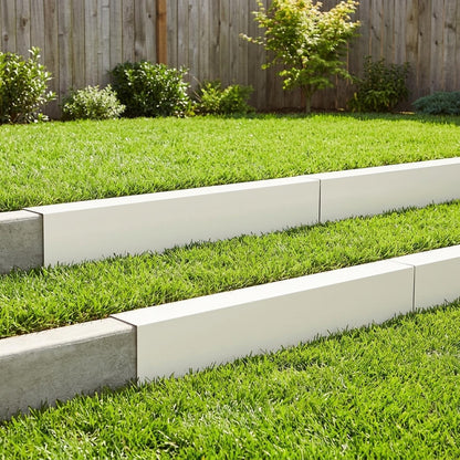 Garden Cover Profile 100 x 20 x 15 cm Steel 10 pcs White