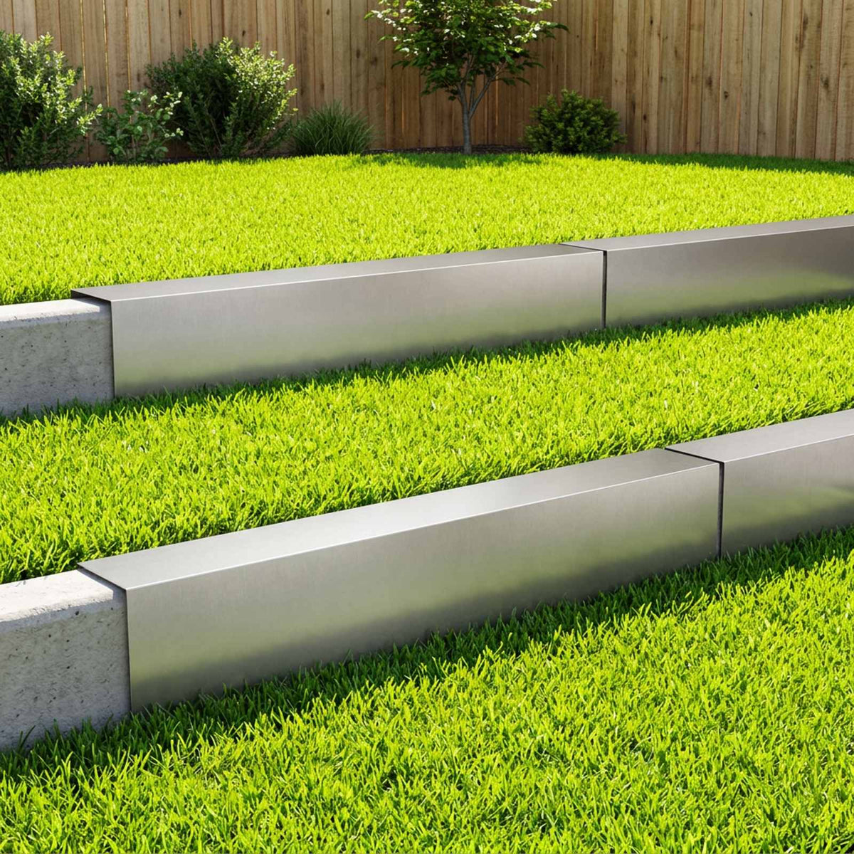 Garden Cover Profile 100 x 20 x 15 cm Steel 10 pcs Stainless steel