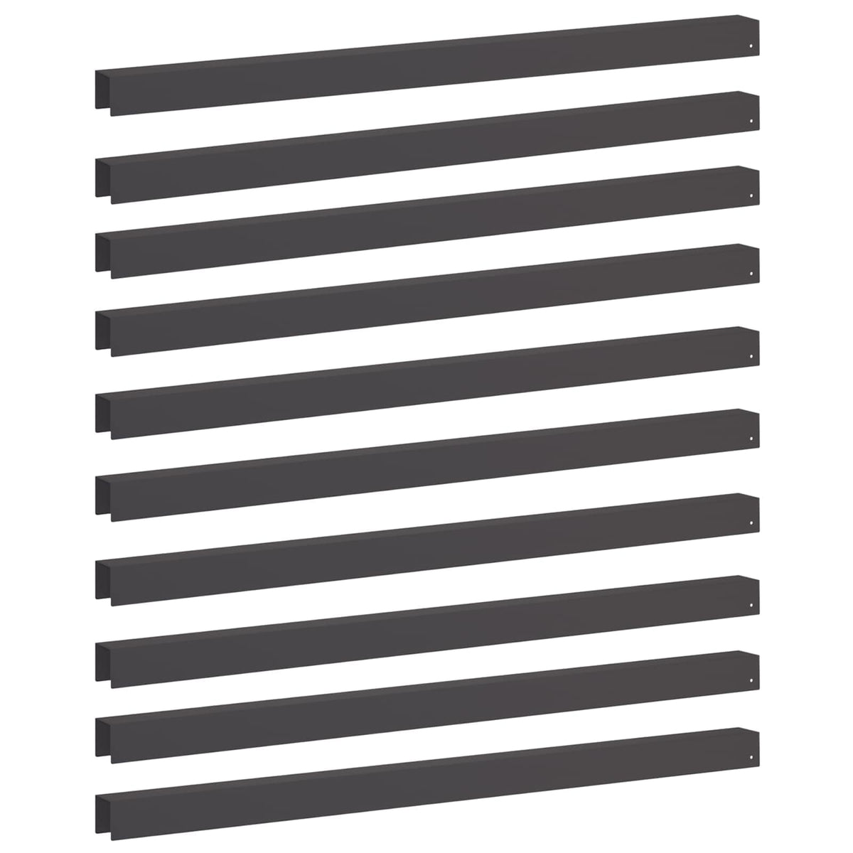 vidaXL Garden Cover Profile 10 pcs 100 x 5 x 5 cm Steel Black 2