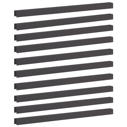 vidaXL Garden Cover Profile 10 pcs 100 x 5 x 5 cm Steel Black 2
