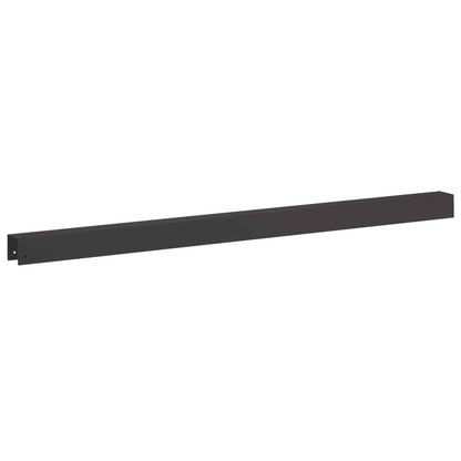 vidaXL Garden Cover Profile 10 pcs 100 x 5 x 5 cm Steel Black 5