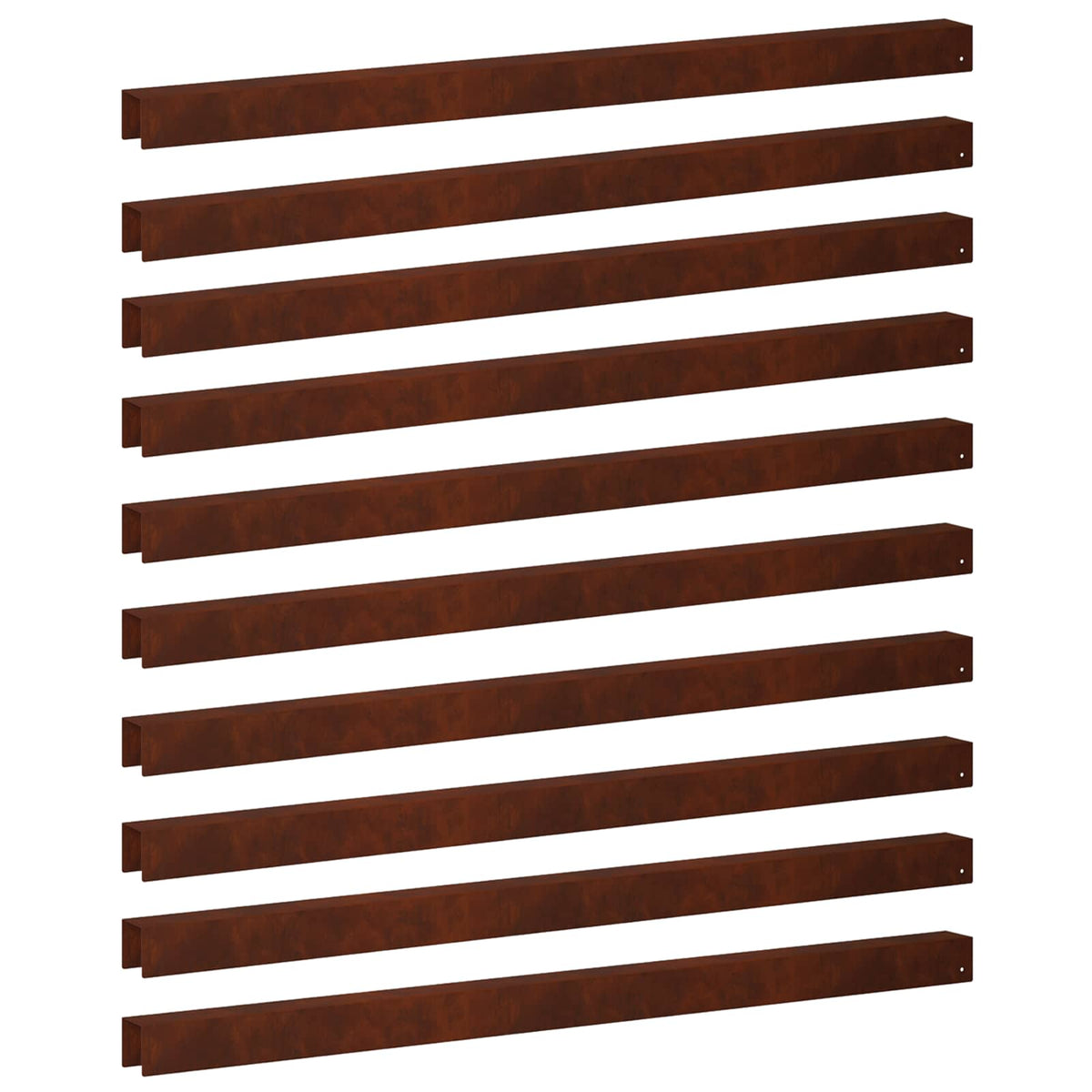 vidaXL Garden Cover Profile 10 pcs 100 x 5 x 5 cm Weathering Steel 2