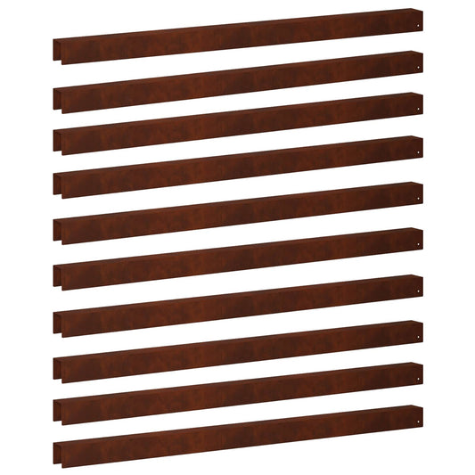 vidaXL Garden Cover Profile 10 pcs 100 x 5 x 5 cm Weathering Steel 2