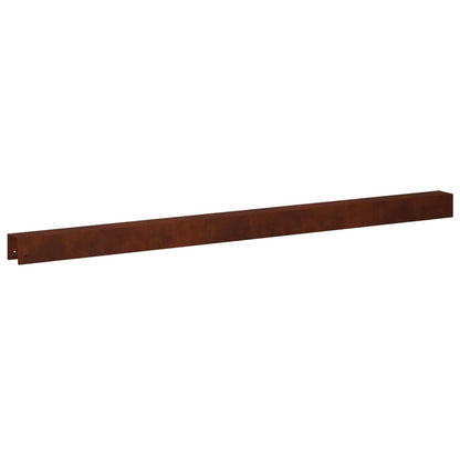 vidaXL Garden Cover Profile 10 pcs 100 x 5 x 5 cm Weathering Steel 6