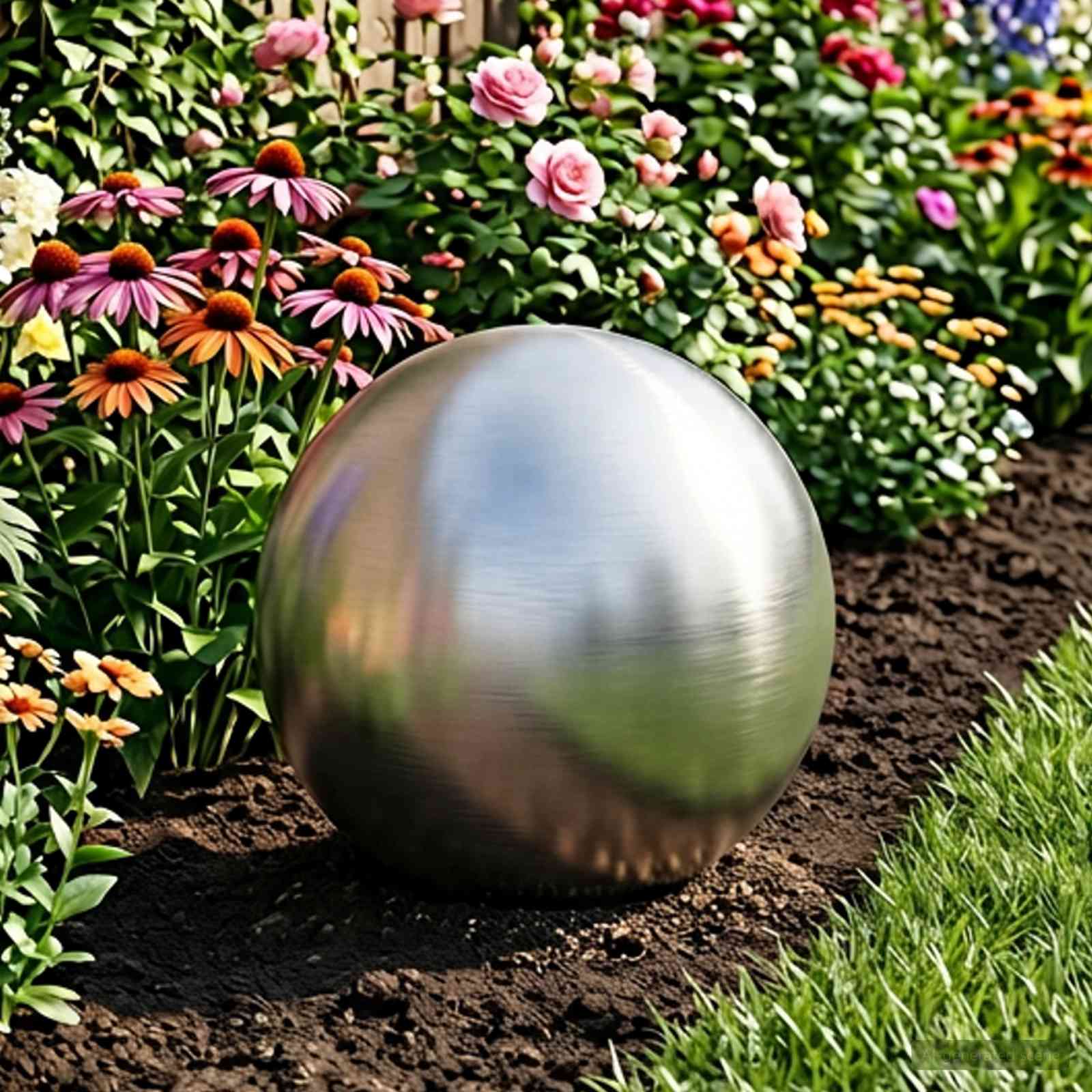 vidaXL Brushed Ball Ø 37.5 cm Silver Stainless Steel 201 1