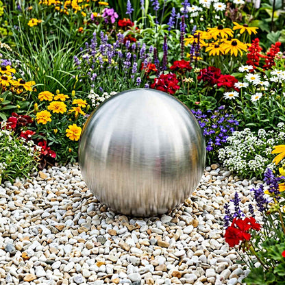vidaXL Brushed Ball Ø 37.5 cm Silver Stainless Steel 201 3