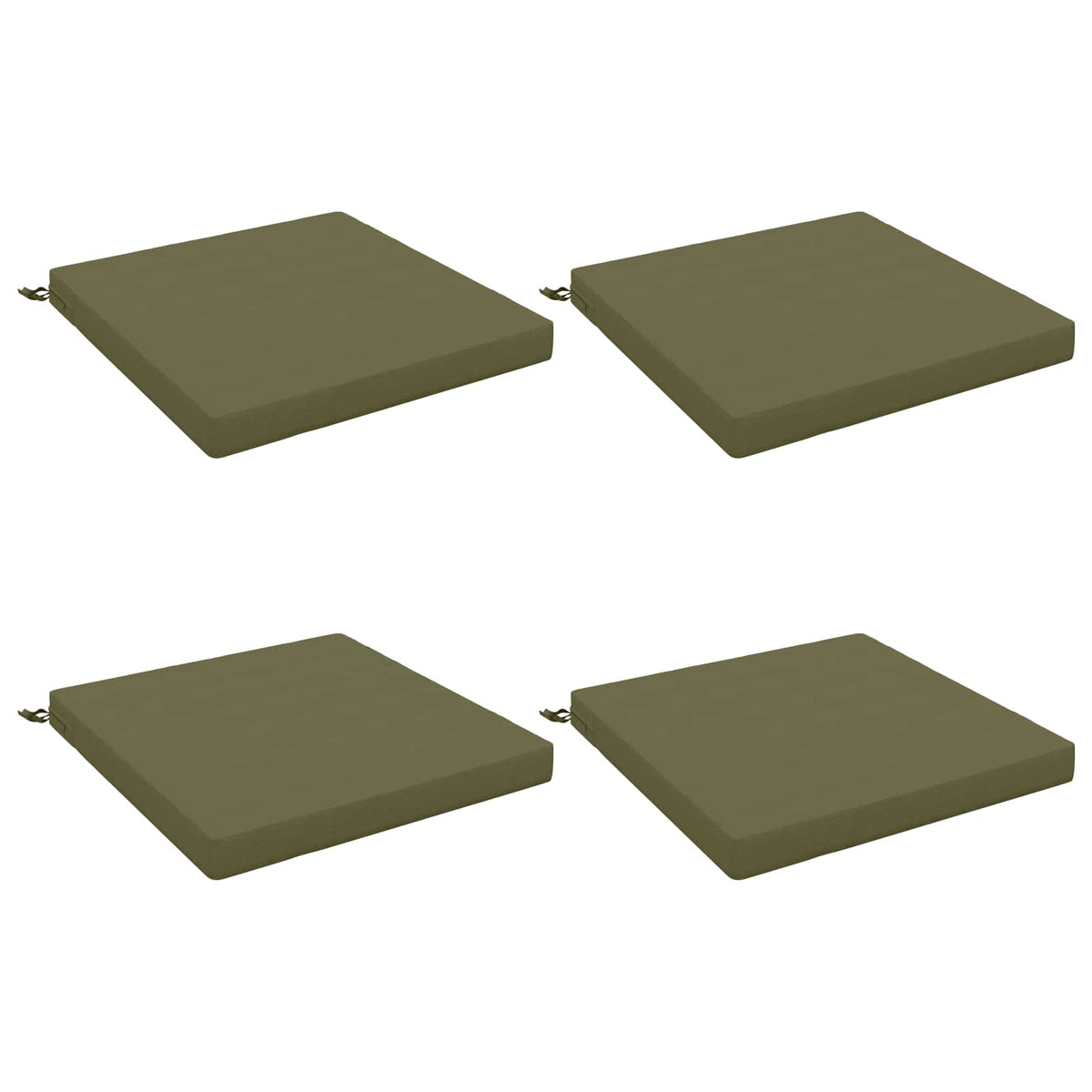 vidaXL 4-Piece Seat Cushions SOEST 4 pcs 100% Polyester Olive Green 2