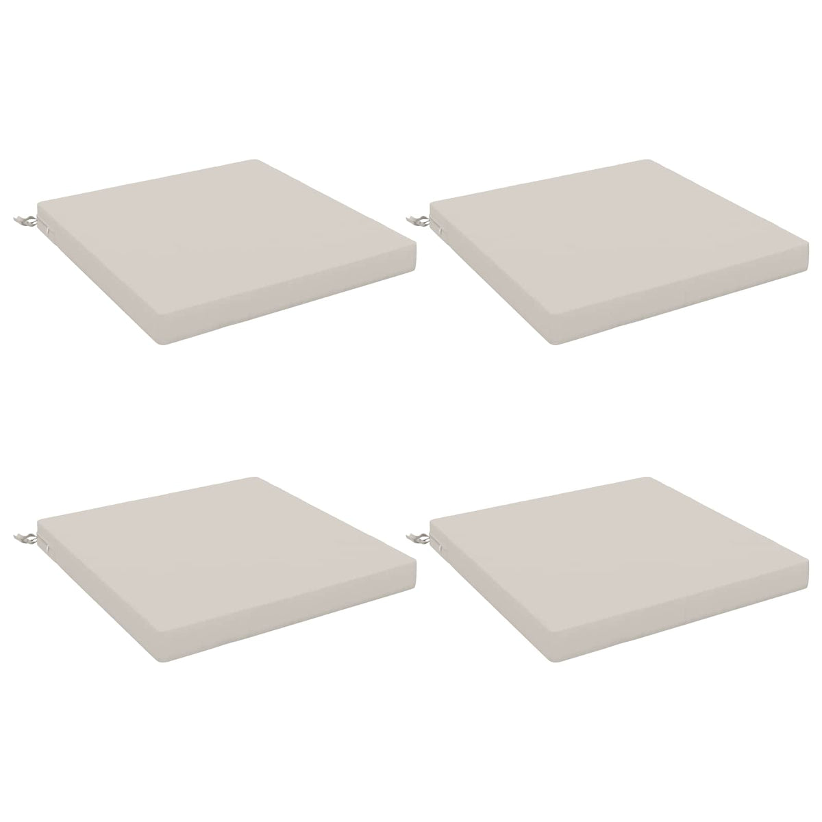 vidaXL 4-Piece Seat Cushions SOEST 4 pcs 100% Polyester White 2