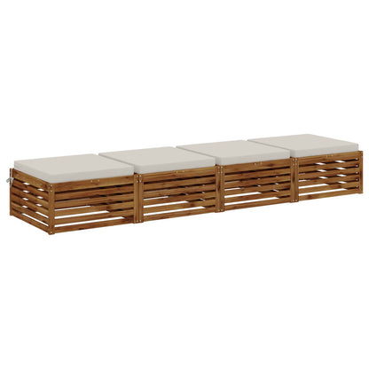 vidaXL 4-Piece Seat Cushions SOEST 4 pcs 100% Polyester White 3