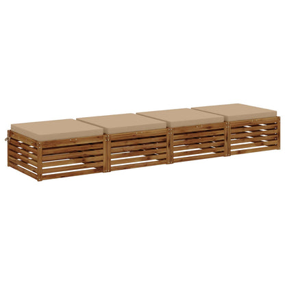 vidaXL 4-Piece Seat Cushions SOEST 4 pcs 100% Polyester Sand 3