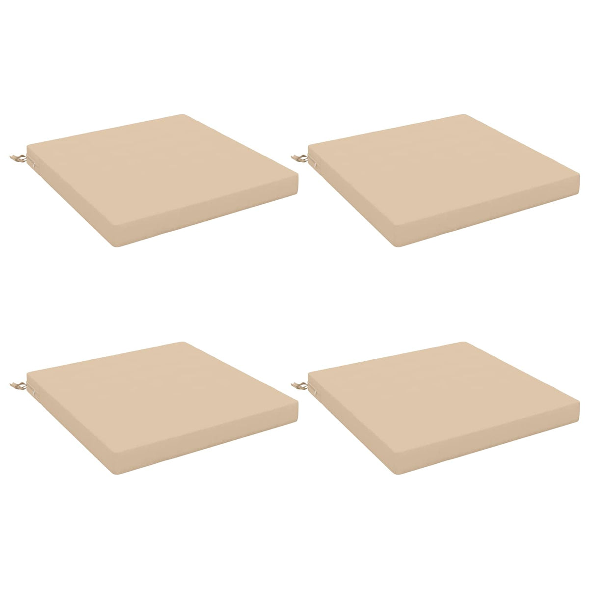 vidaXL 4-Piece Seat Cushions SOEST 4 pcs 100% Polyester Cream 2