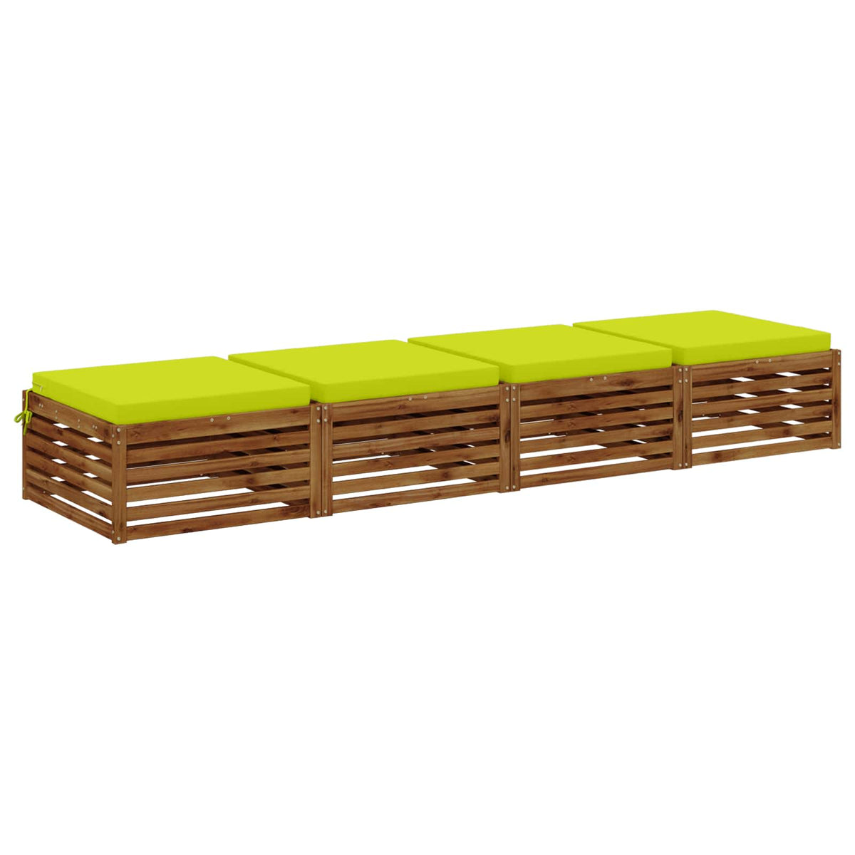 vidaXL 4-Piece Seat Cushions SOEST 4 pcs 100% Polyester Bright Green 3