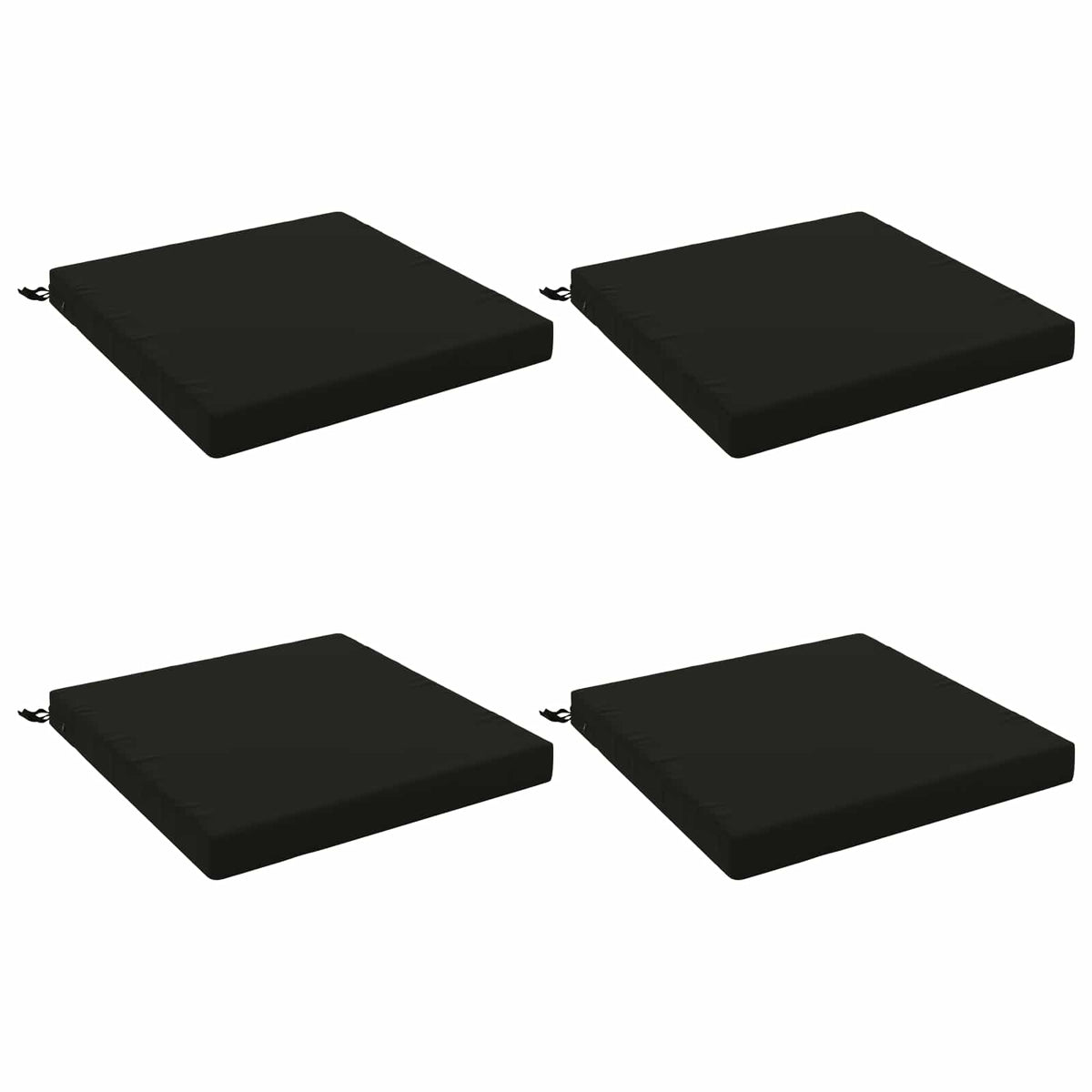 vidaXL 4-Piece Seat Cushions SOEST 4 pcs 100% Polyester Black 2