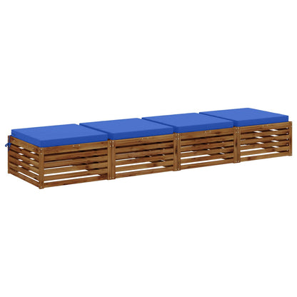 vidaXL 4-Piece Seat Cushions SOEST 4 pcs 100% Polyester Royal Blue 3