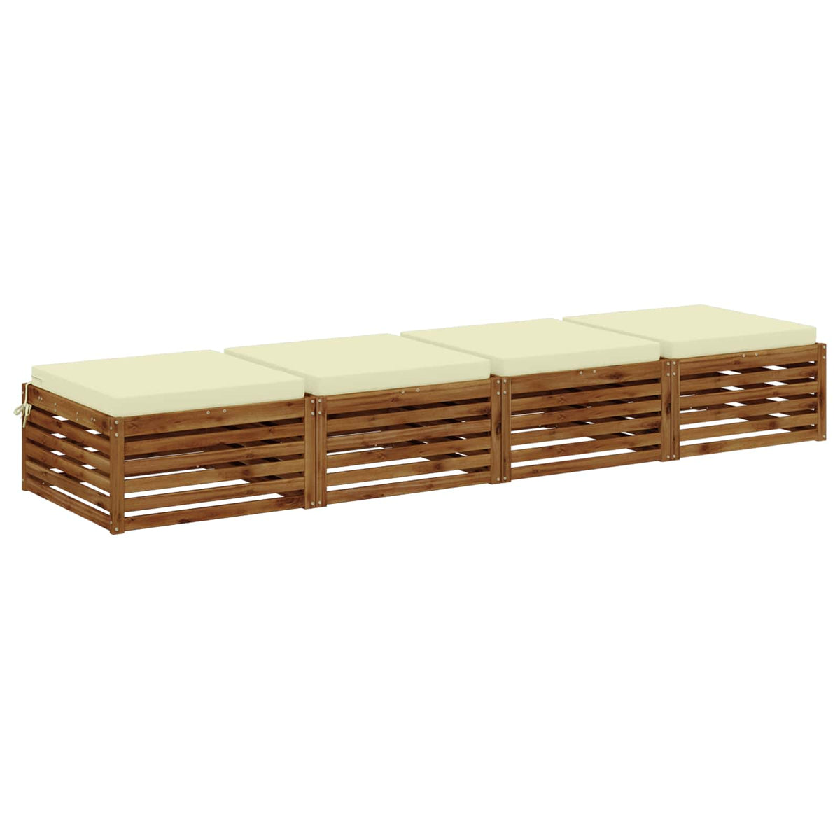 vidaXL 4-Piece Seat Cushions SOEST 4 pcs 100% Polyester Cream 3
