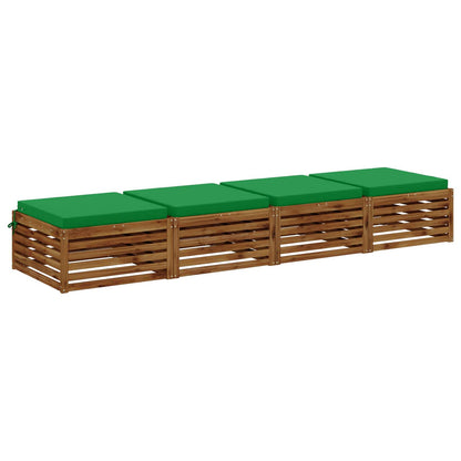 vidaXL 4-Piece Seat Cushions SOEST 4 pcs 100% Polyester Green 3