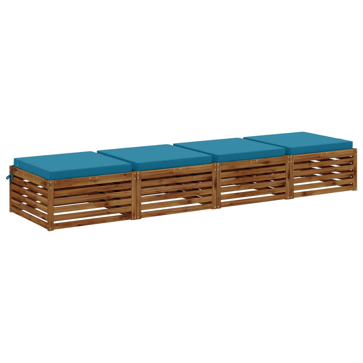 vidaXL 4-Piece Seat Cushions SOEST 4 pcs 100% Polyester Light Blue 3