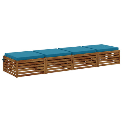 vidaXL 4-Piece Seat Cushions SOEST 4 pcs 100% Polyester Light Blue 3