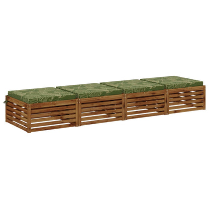 vidaXL 4-Piece Seat Cushions SOEST 4 pcs 100% Polyester Leaf Design 3