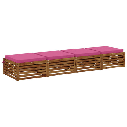 vidaXL 4-Piece Seat Cushions SOEST 4 pcs 100% Polyester Pink 3