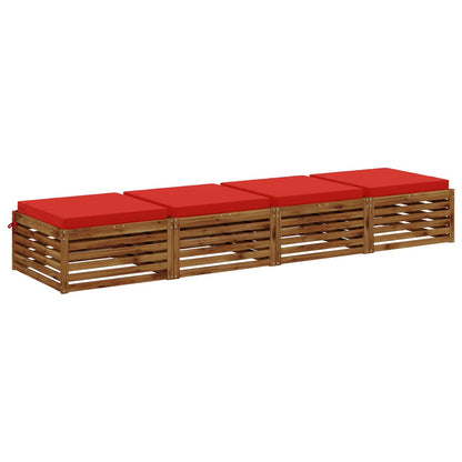 vidaXL 4-Piece Seat Cushions SOEST 4 pcs 100% Polyester Red 3