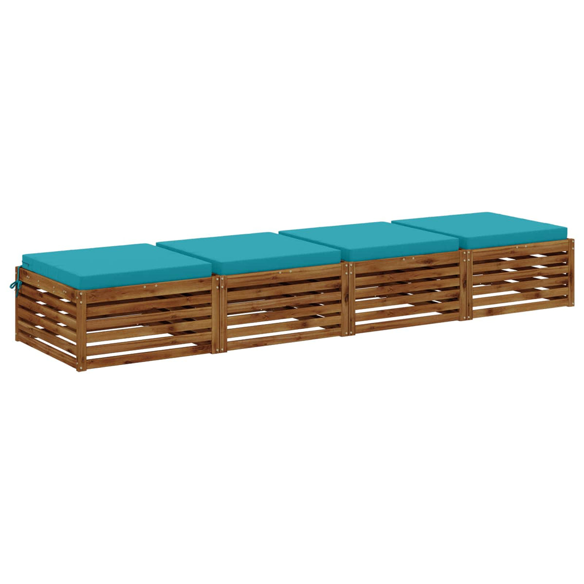 vidaXL 4-Piece Seat Cushions SOEST 4 pcs 100% Polyester Turquoise 3