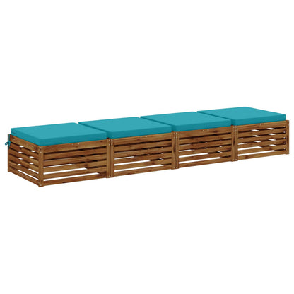 vidaXL 4-Piece Seat Cushions SOEST 4 pcs 100% Polyester Turquoise 3