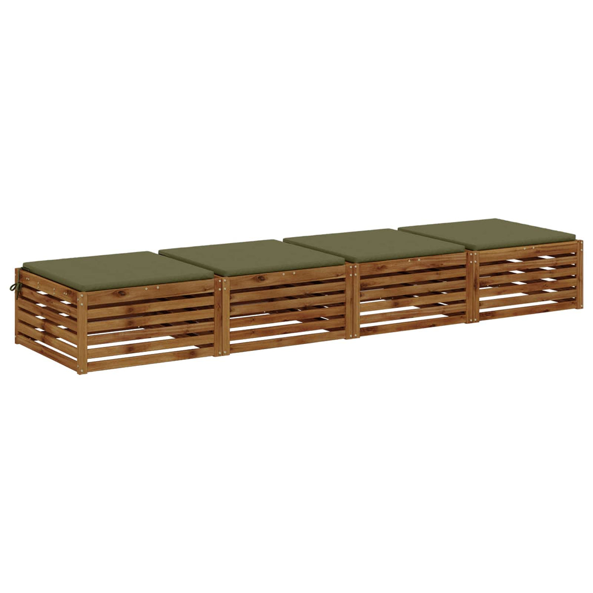 vidaXL 4-Piece Seat Cushions SOEST 4 pcs 100% Polyester Olive Green 3